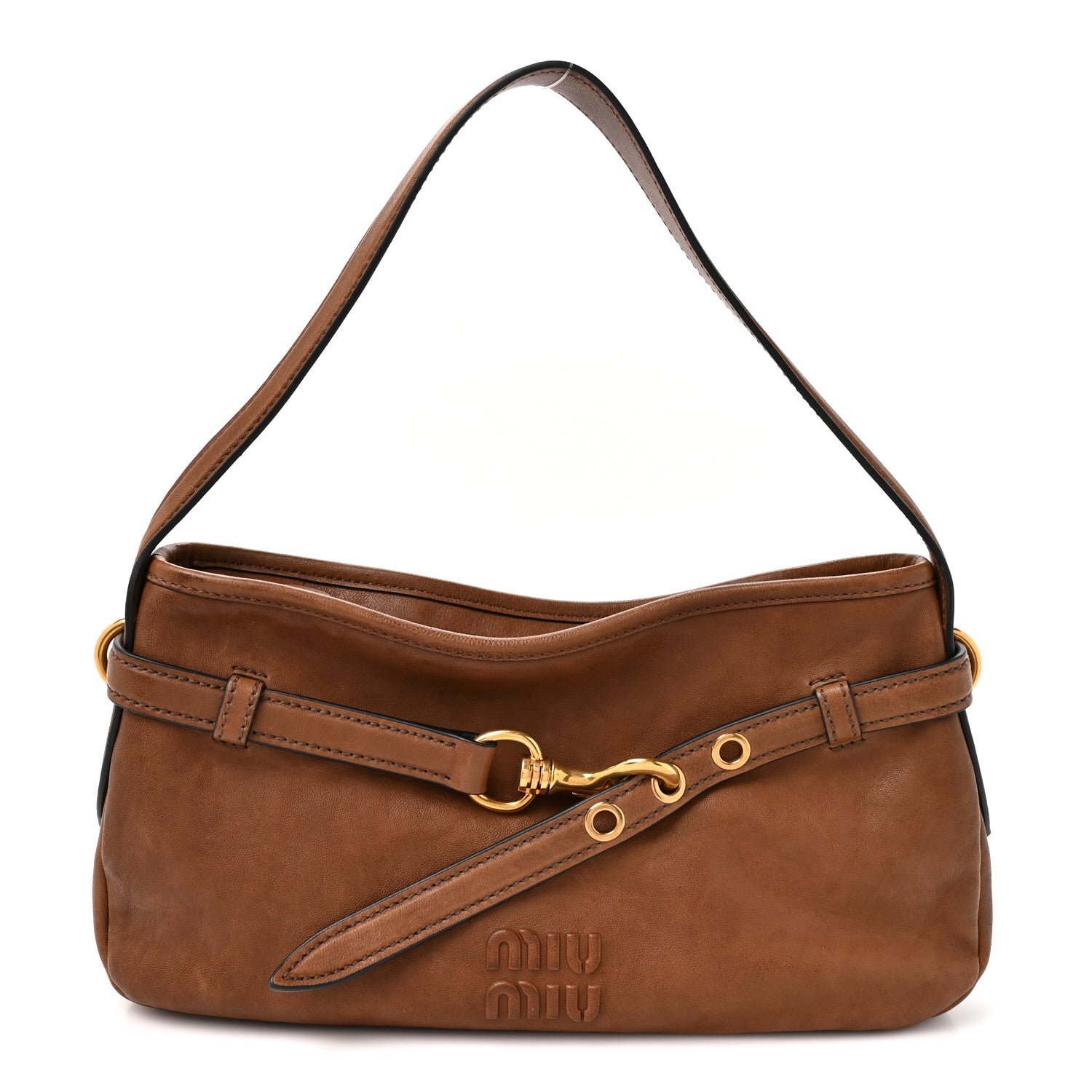 Miu Miu Nappa Aviator Regular Aventure Shoulder Bag Rovere