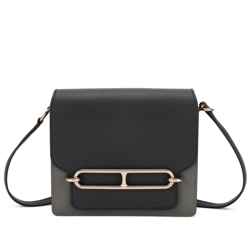 Hermes Limited Edition Plomb and Gris Meyer Evercolor Verso Mini Roulis 18 Permabrass Hardware, 2023