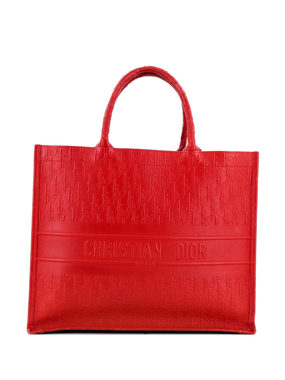 Book Oblique Embossed Calfskin Large tote bag