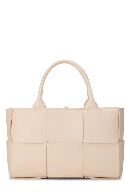 Bottega Veneta Pink Calfskin Maxi Intrecciato Arco Tote Mini