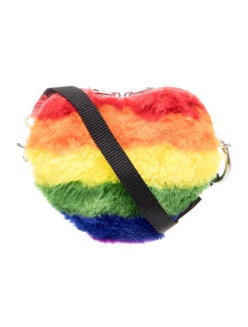 Balenciaga Faux Fur Pride Heart Crossbody
