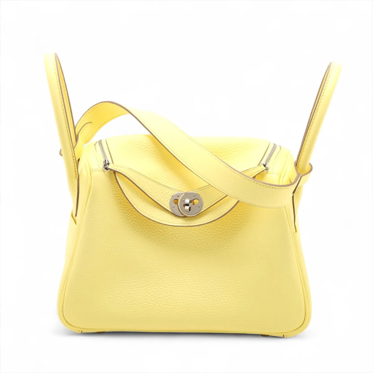 Hermès Lindy 26 Taurillon Clemence limoncello Silver Metal Fittings