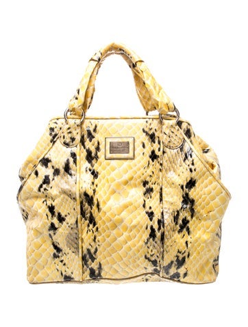 Embossed Leather Top Handle Bag