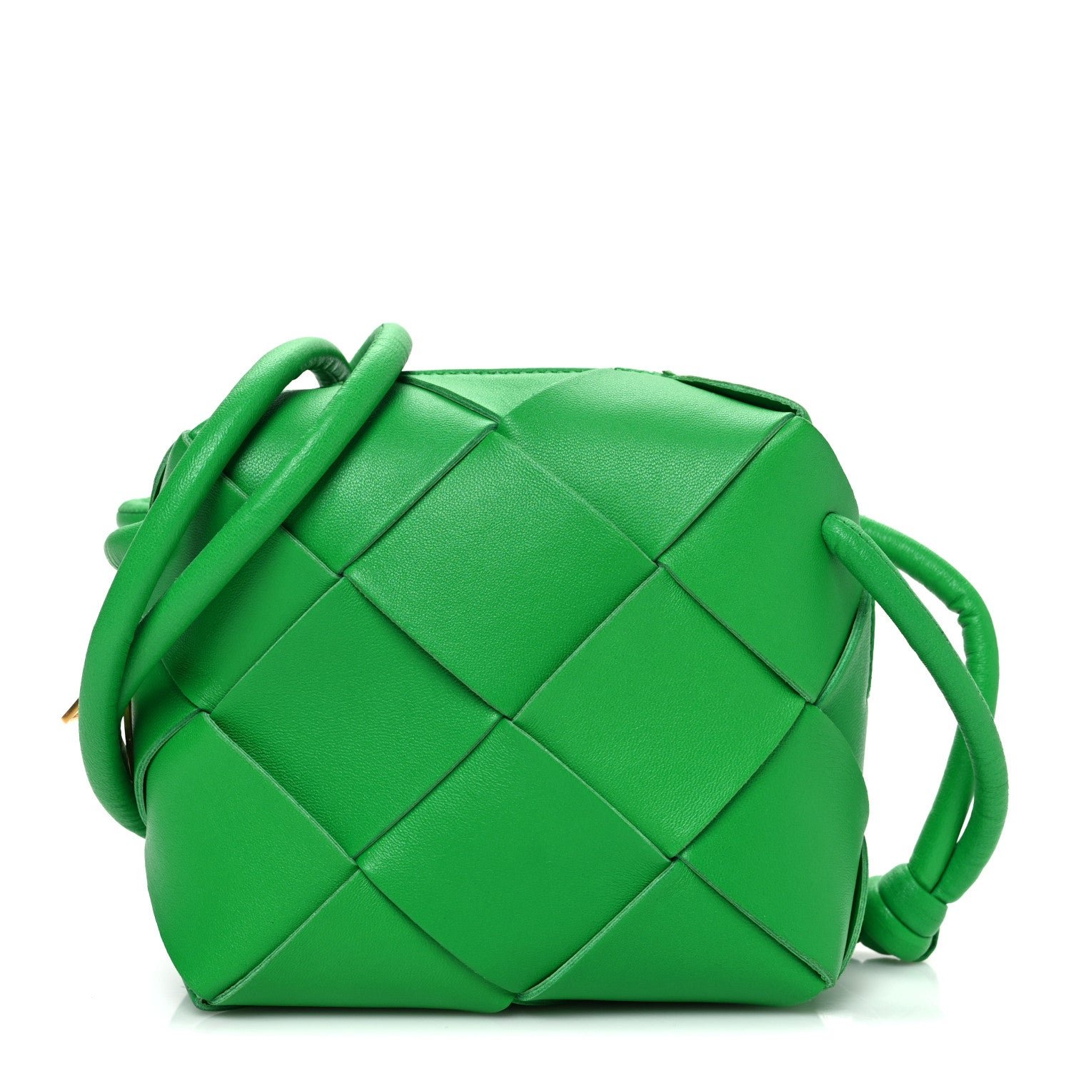 Bottega Veneta Lambskin Maxi Intrecciato Mini Cassette Camera Bag Parakeet