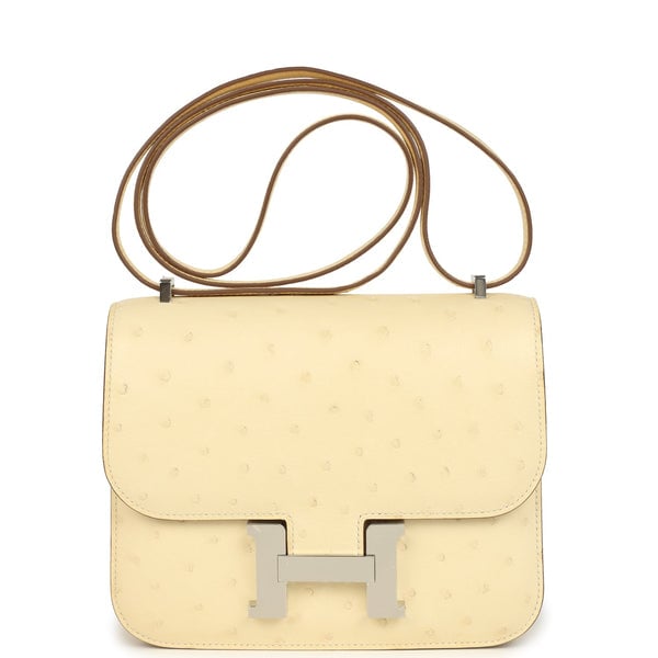 Hermes Hermes Constance 18 Vanille Ostrich Palladium Hardware