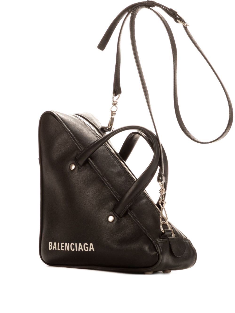 triangle-shape leather bag