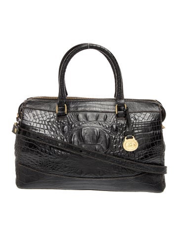Brahmin Embossed Leather Top Handle Bag