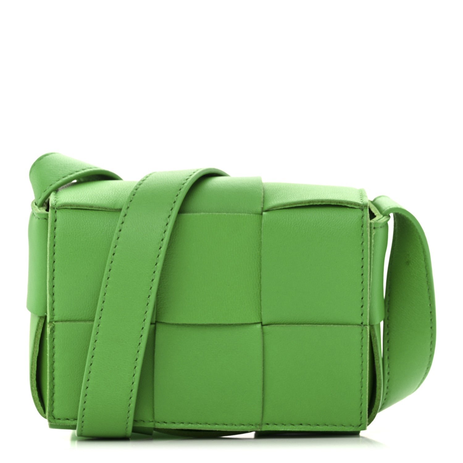 Bottega Veneta Lambskin Maxi Intreccio Candy Cassette Crossbody Bag Parakeet