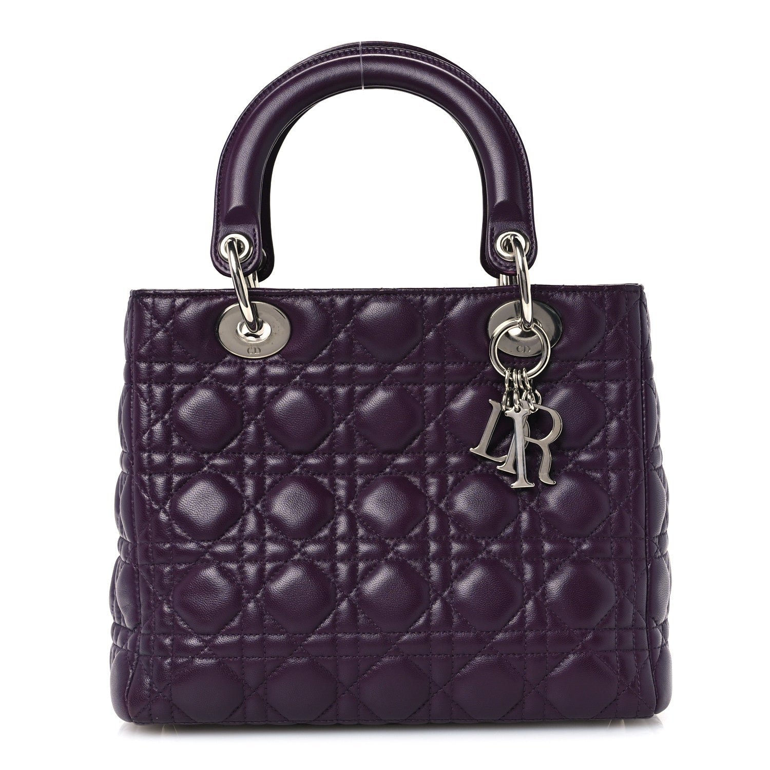Christian Dior Lambskin Cannage Medium Lady Dior Purple