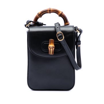 Calf Leather Mini Calfskin Bamboo Top Handle Bag