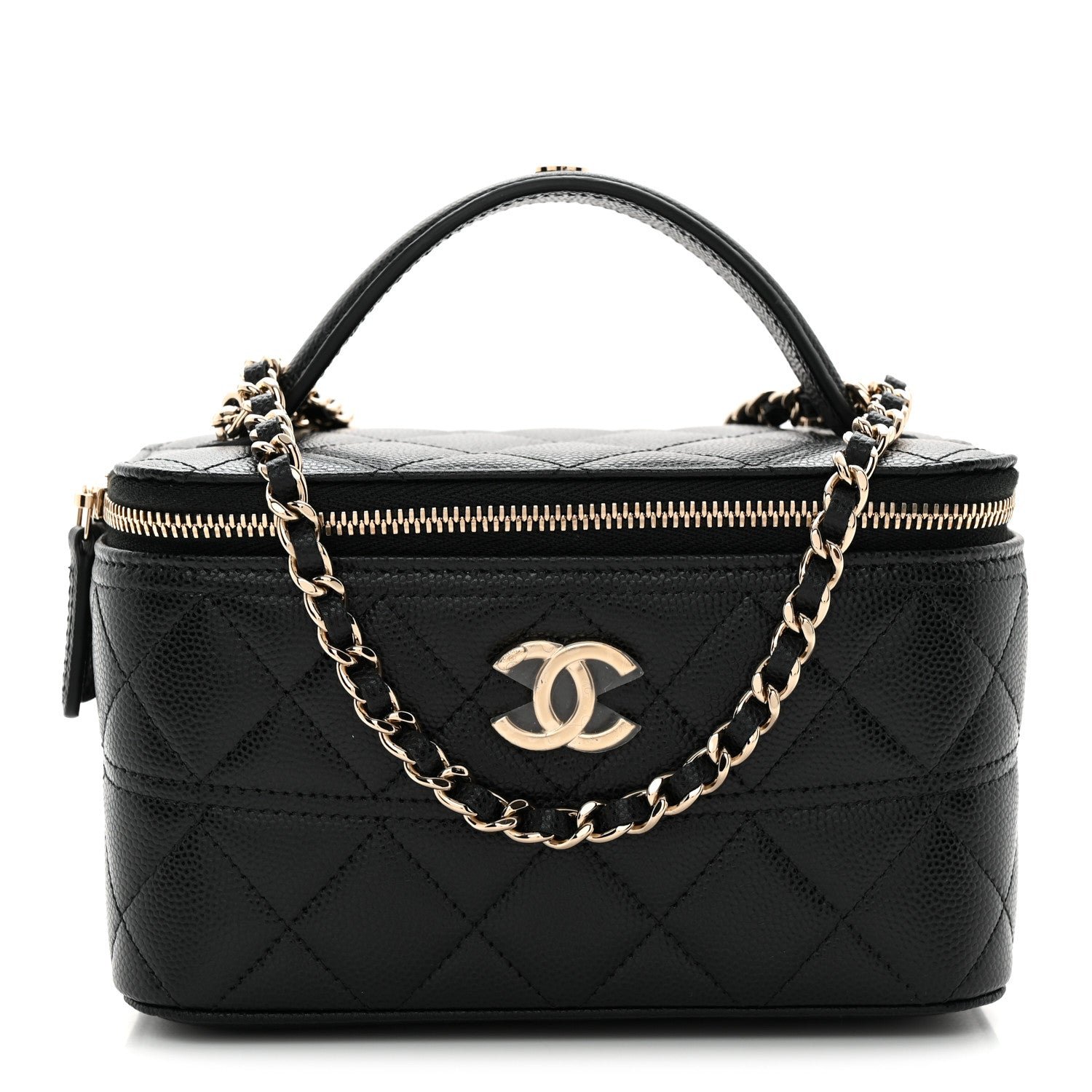 Chanel Caviar Quilted Trendy Handle Mini Vanity Black