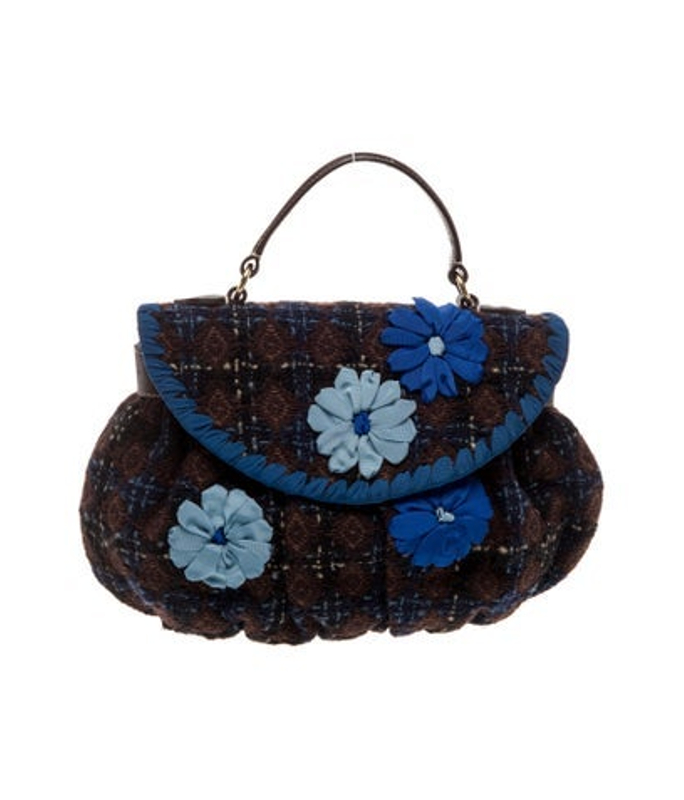 Moschino Tweed Top Handle Bag
