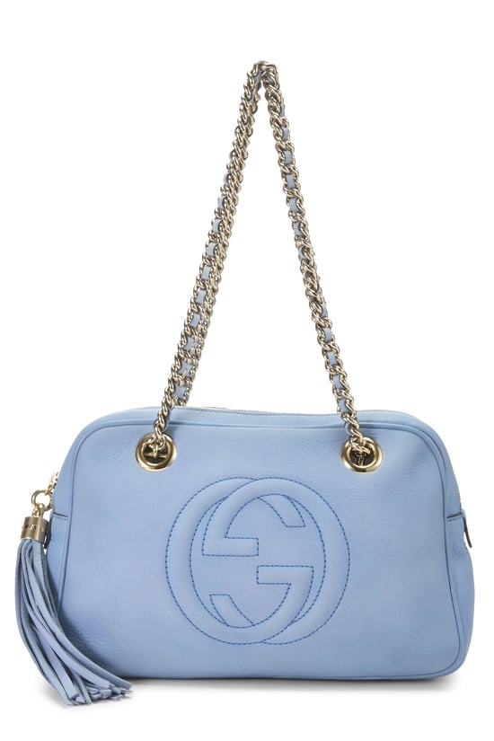 Blue Leather Soho Chain Shoulder Bag