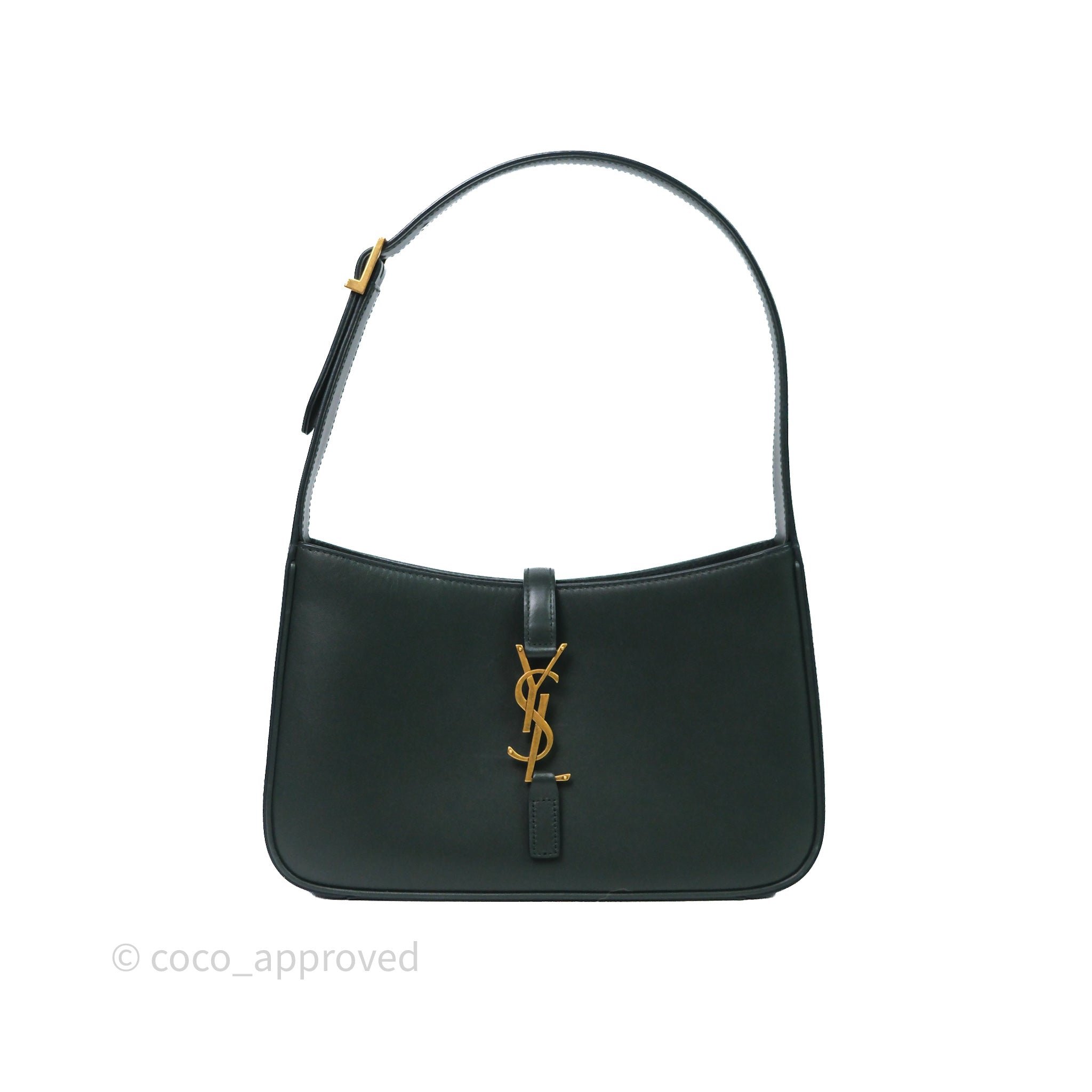 Saint Laurent ‘Le 5 a 7’ Hobo Bag Dark Green Smooth Calfskin