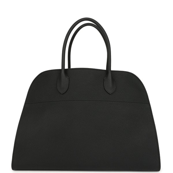 The Row Soft Margaux 15 Bag Black Calfskin Silver Hardware