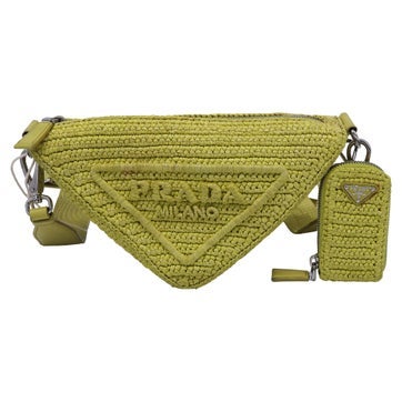 Raffia Crochet Triangle Shoulder Bag