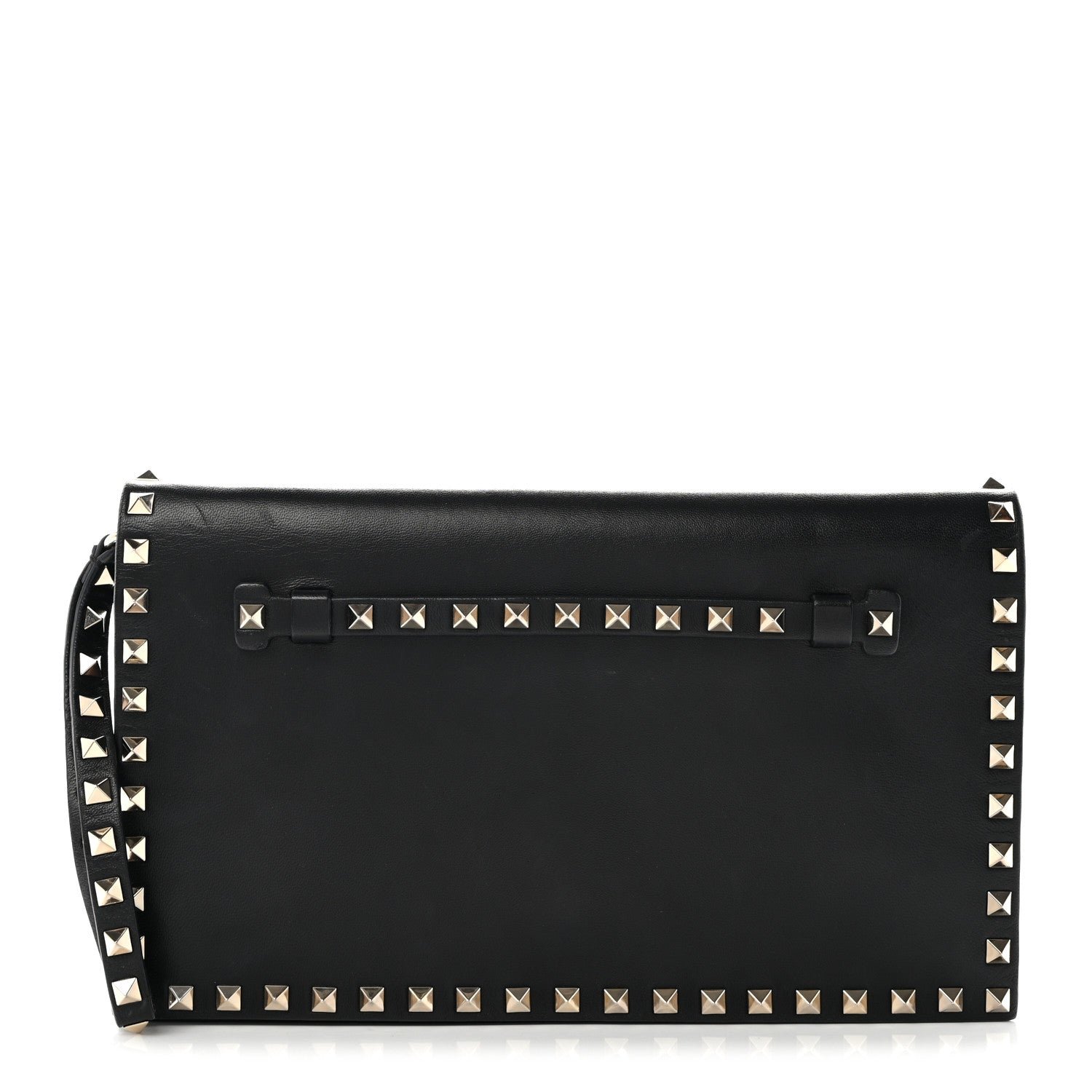 Valentino Garavani Nappa Rockstud Wristlet Clutch Black