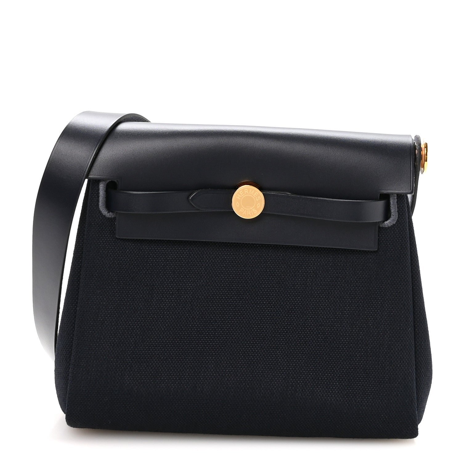 Hermes Military Toile Vache Hunter Herbag Zip Retourne 20 Bleu Indigo