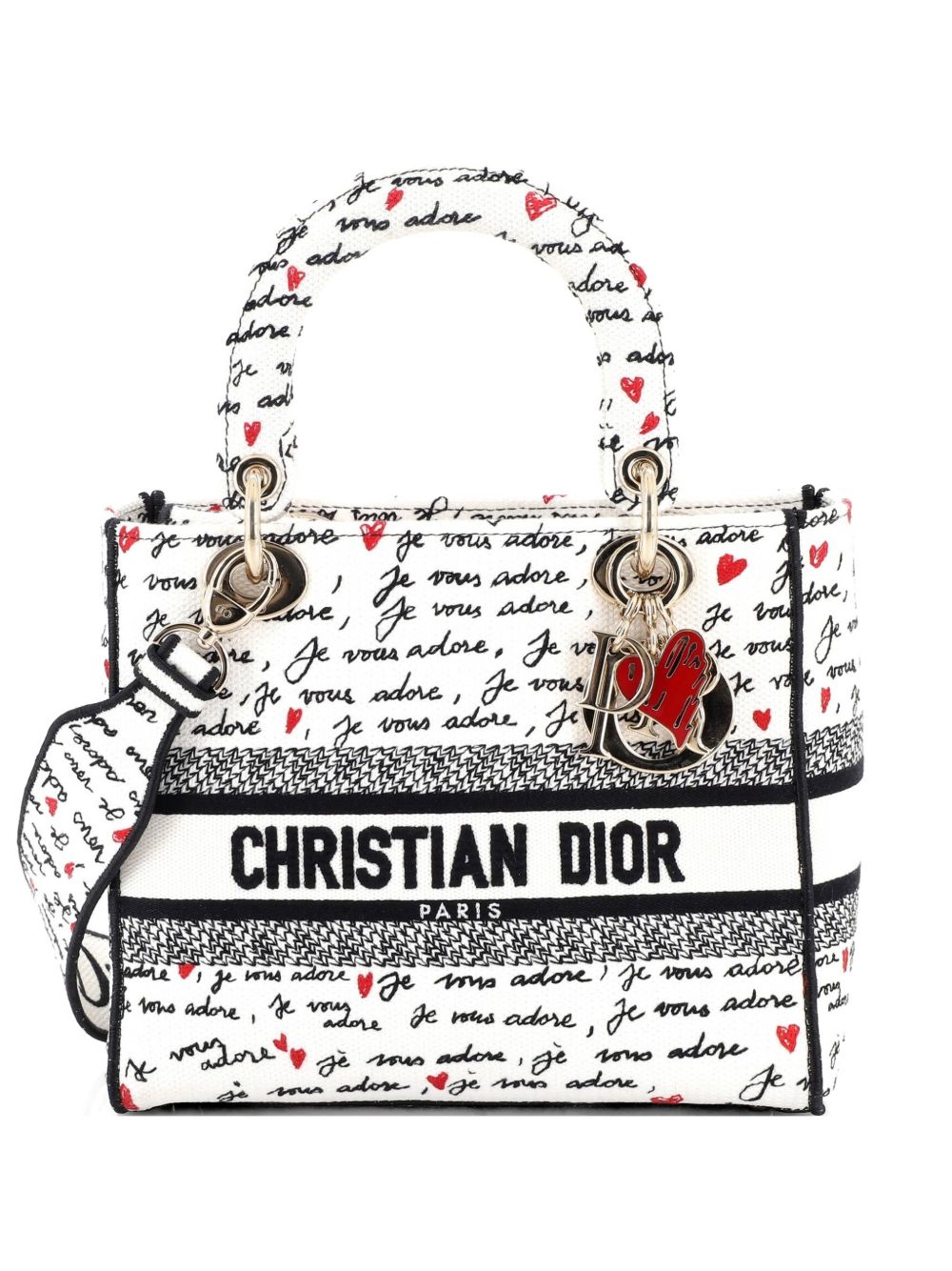 Lady D-Lite Bag Embroidered Canvas Medium satchel