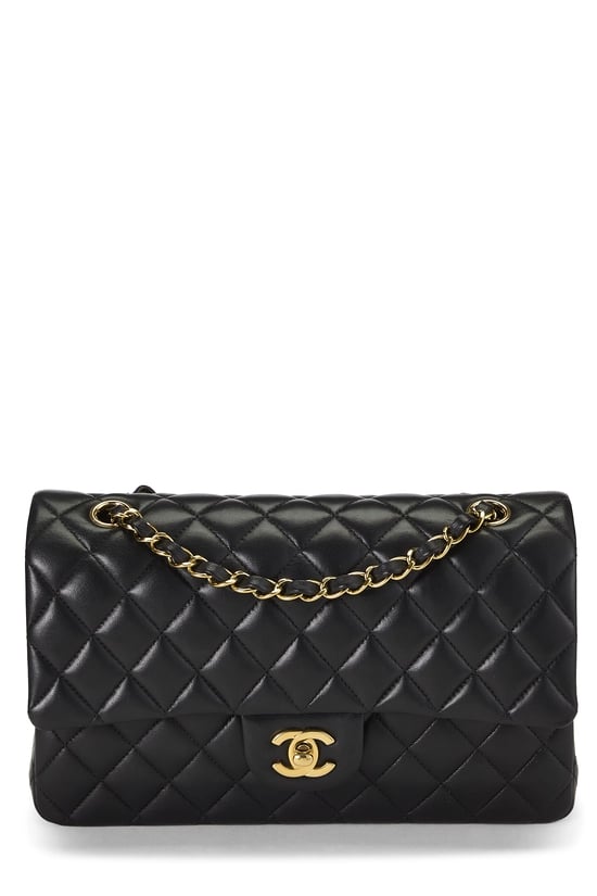 Black Quilted Lambskin Classic Double Flap Medium