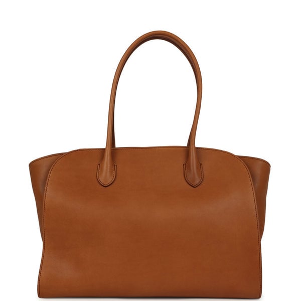 The Row The Row Marlo 14 Tote Bag Cuir Polished Saddle Silver Hardware