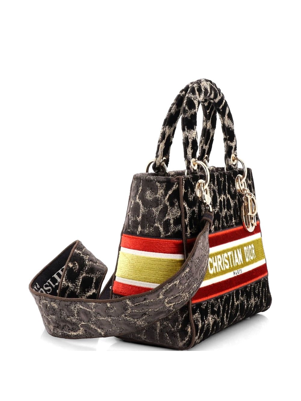Lady D-Lite Bag Mizza Embroidered Velvet Medium tote bag