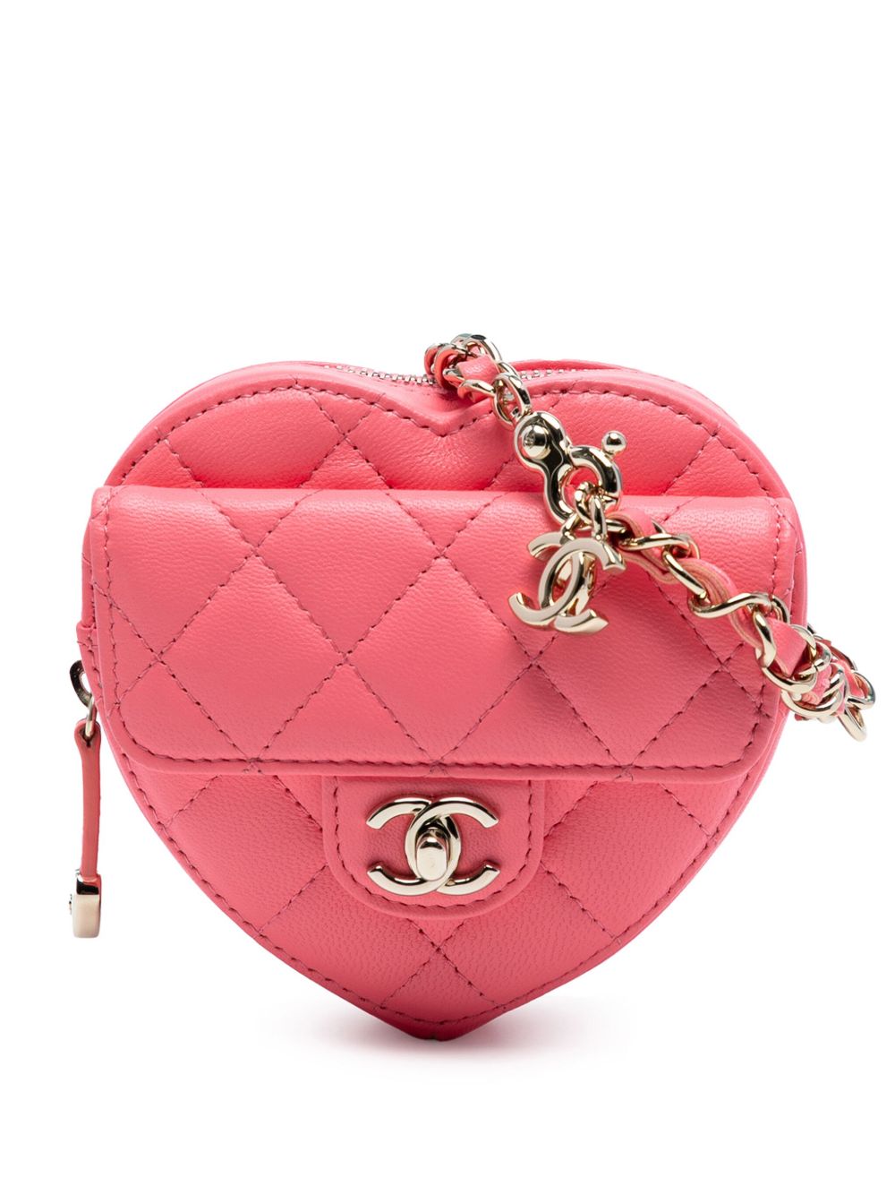 2021 Mini Lambskin CC in Love Heart crossbody bag