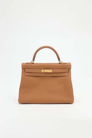 Hermes 2021 Gold Togo Kelly Retourne 32 Bag