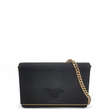 Saffiano Lux Leather Shoulder Bag Medium