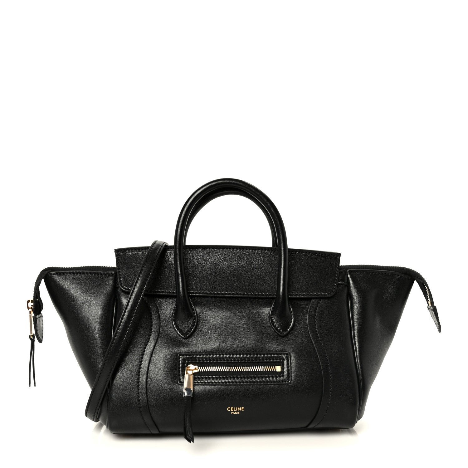 Celine Supple Shiny Lambskin Little New Luggage Black