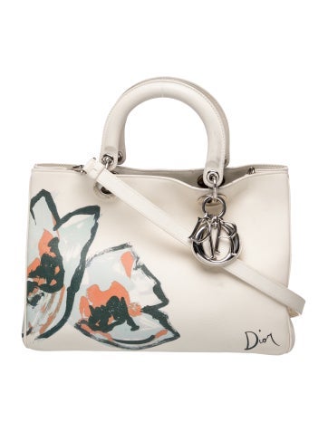 Calfskin Secret Garden" Floral Print Diorissimo Bag Medium