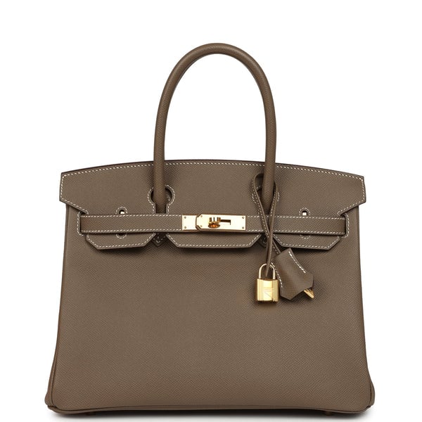 Pre-owned Hermes Birkin 30 Etoupe Epsom Gold Hardware