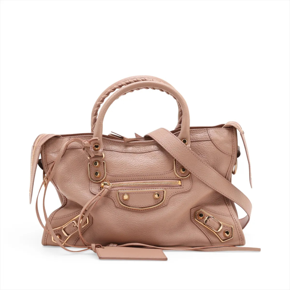 Balenciaga Classic metallic edge city 432831 Leather 2 Way Handbag Pink