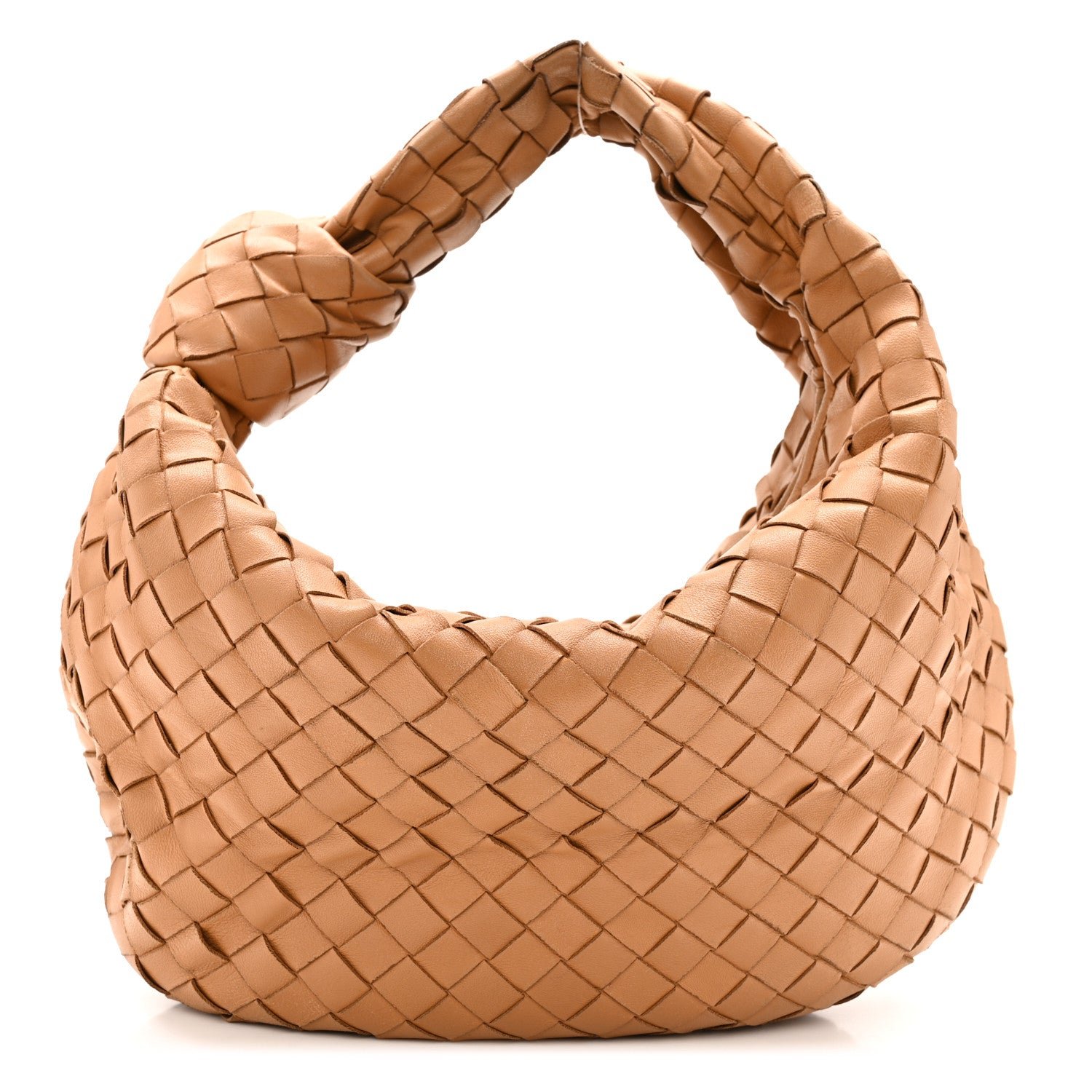 Bottega Veneta Nappa Intrecciato Teen Jodie Hobo Caramel