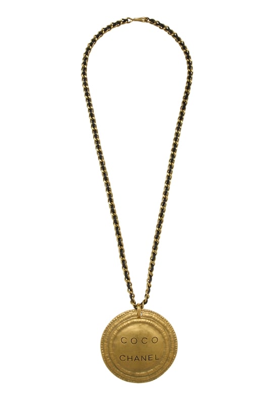 Black & Gold Medallion Necklace Large