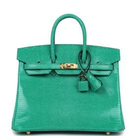 Hermes Hermes Birkin 25 Menthe Varanus Niloticus Lizard Gold Hardware