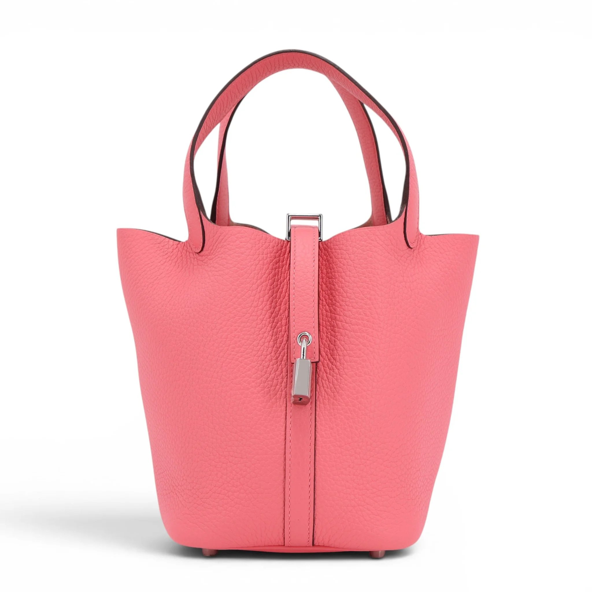 Brand New ( Rank N ) HERMÈS Picotin Lock PM Rose Azalee (8W) Clemence Palladium hardware K (2025)