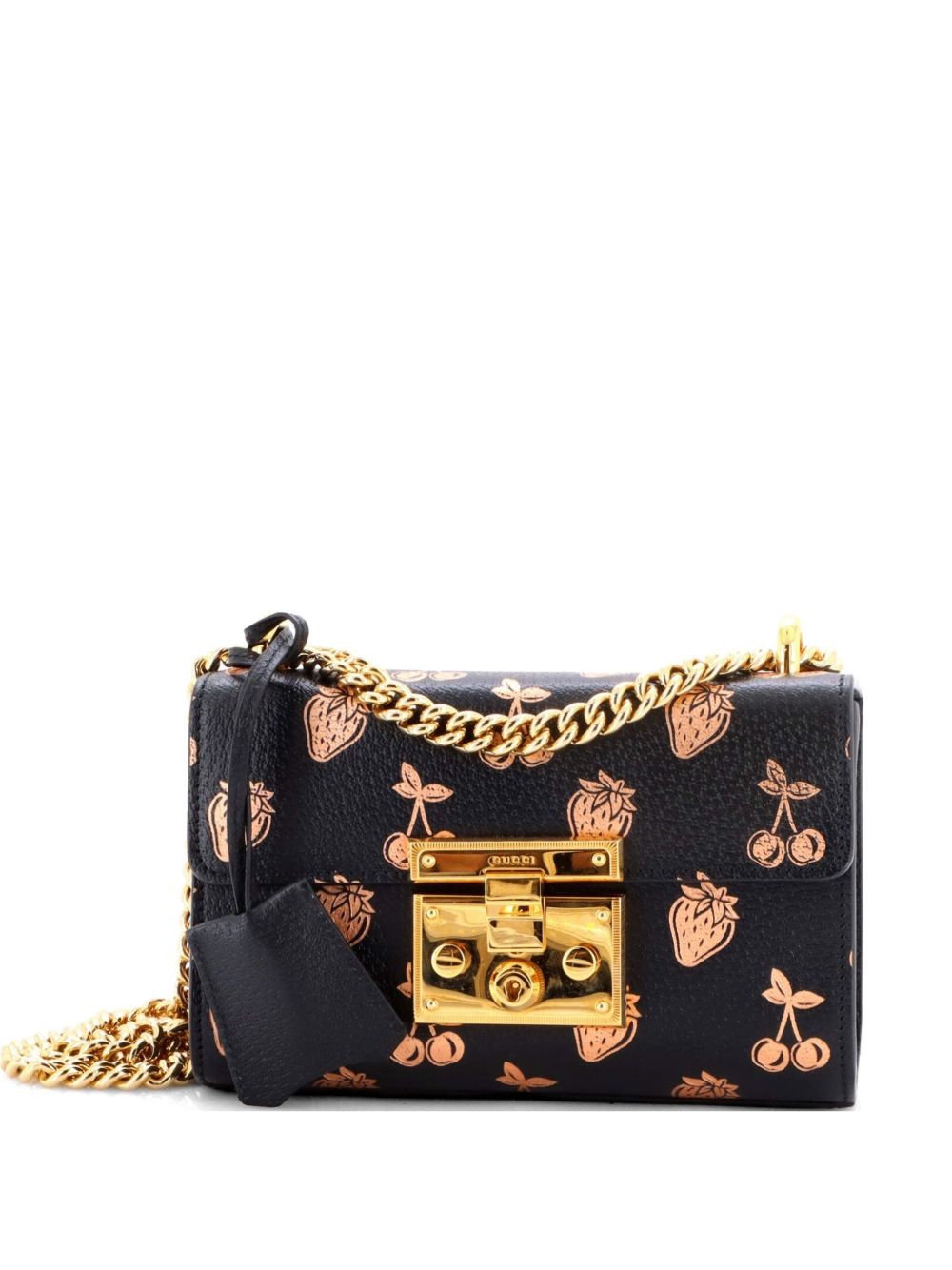 Padlock Printed Leather Small shoulder bag