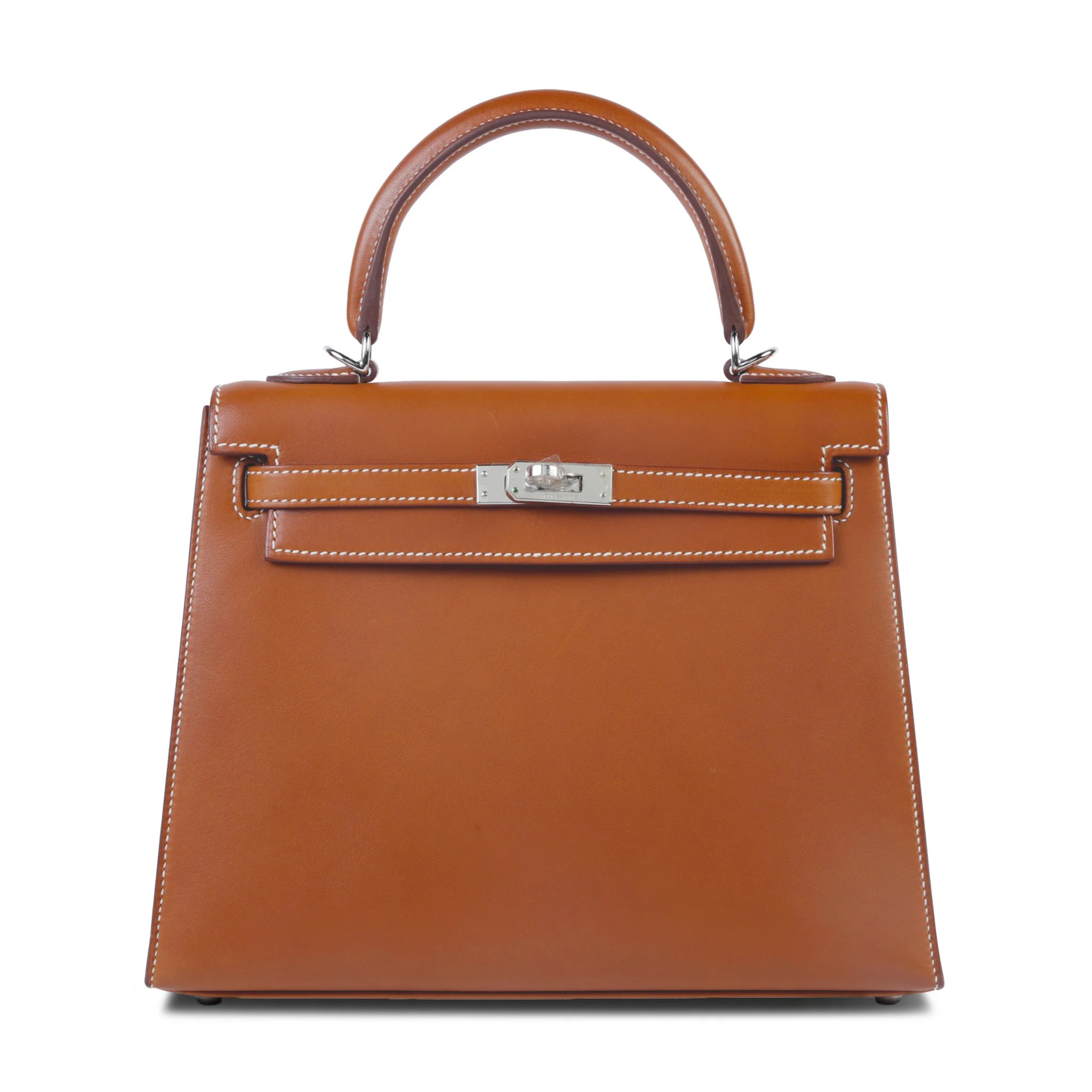 Excellent ( Rank SA ) HERMÈS Kelly 25 Sellier Fauve (34) Barenia Palladium hardware X (2016)