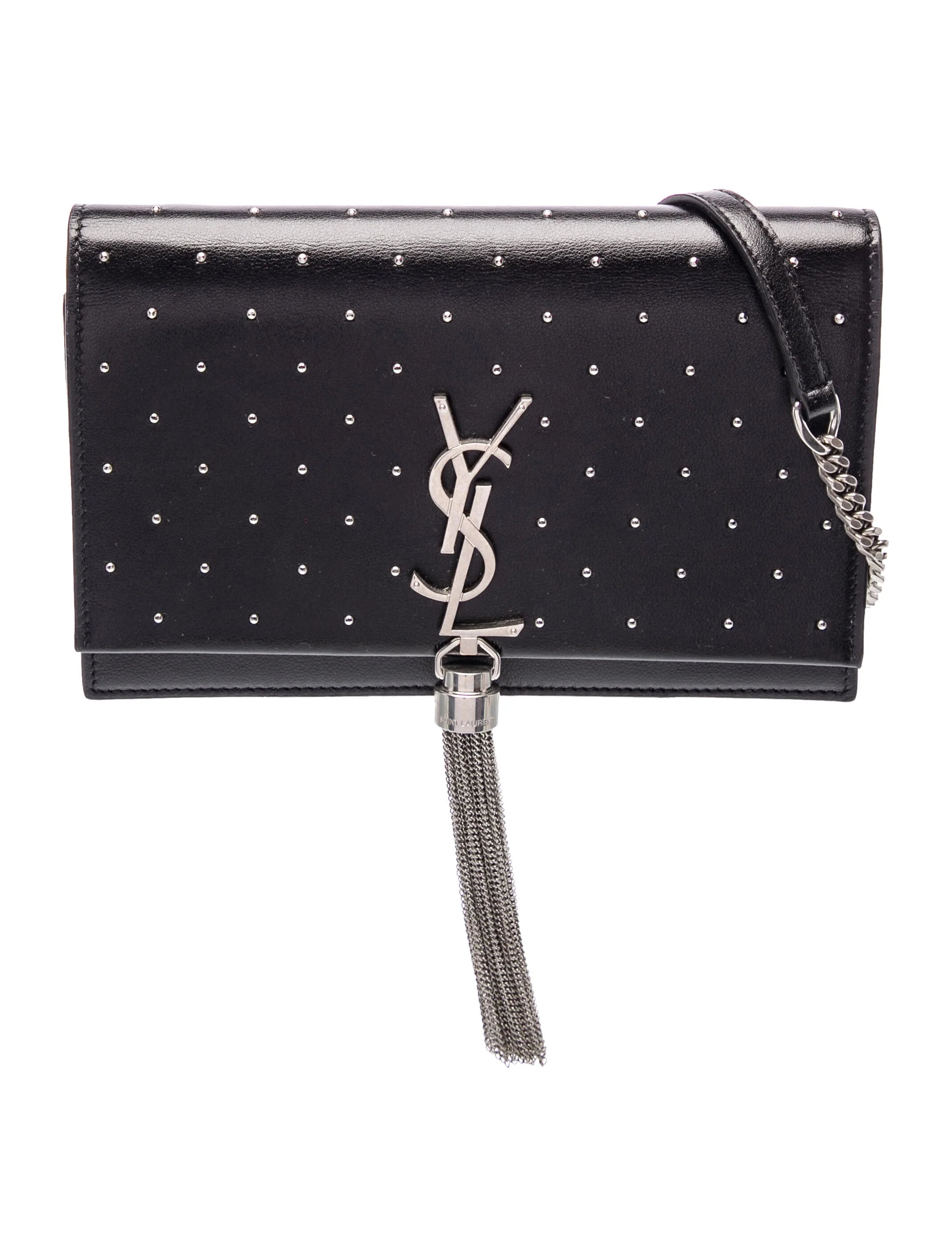 Leather Studded Leather Kate Tassel Wallet Mini