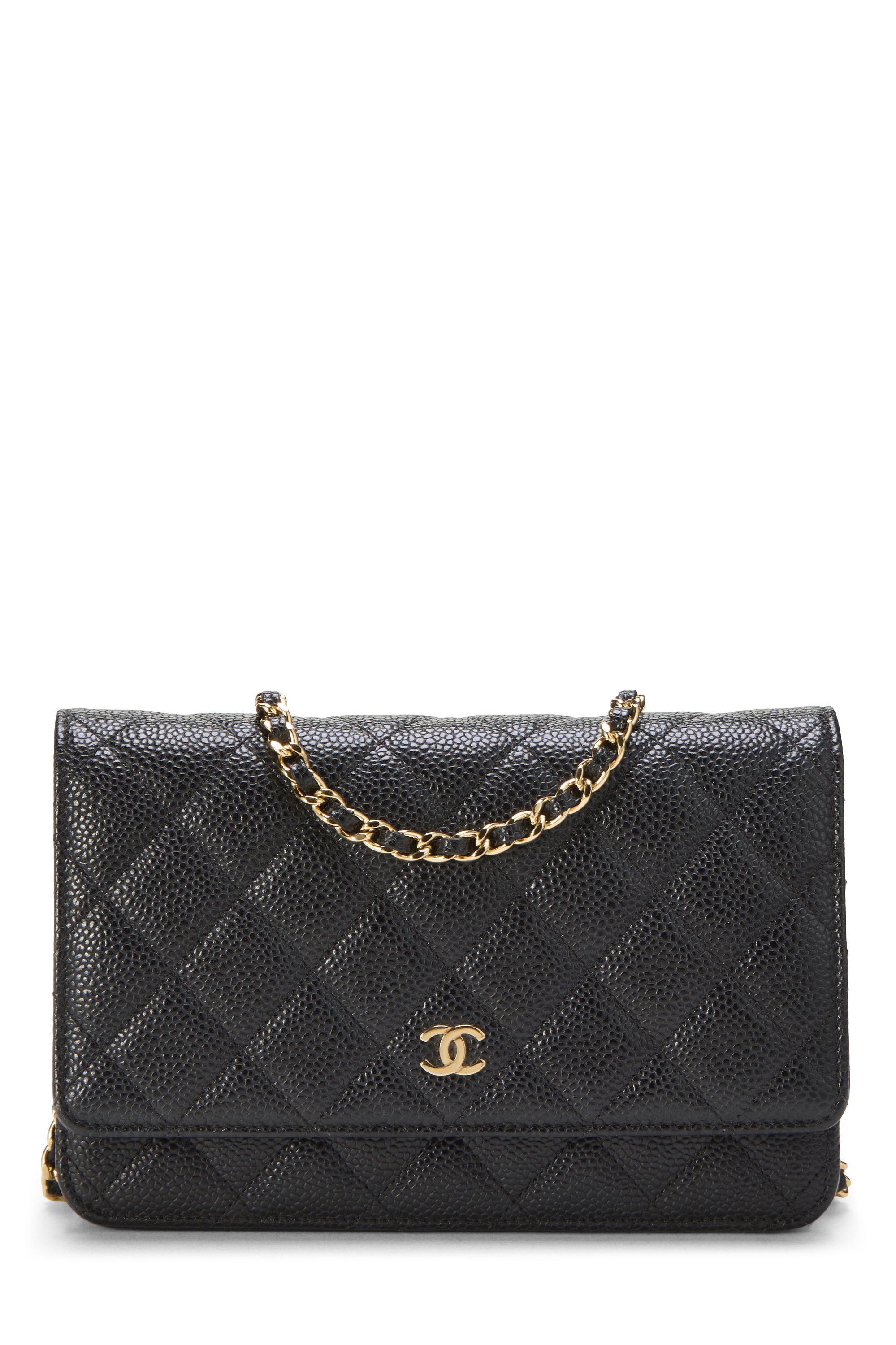 Black Caviar Classic Quilted Wallet On Chain (WOC)