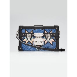 Louis Vuitton Louis Vuitton Blue Denim Aztec Epi Leather Petit Malle Bag