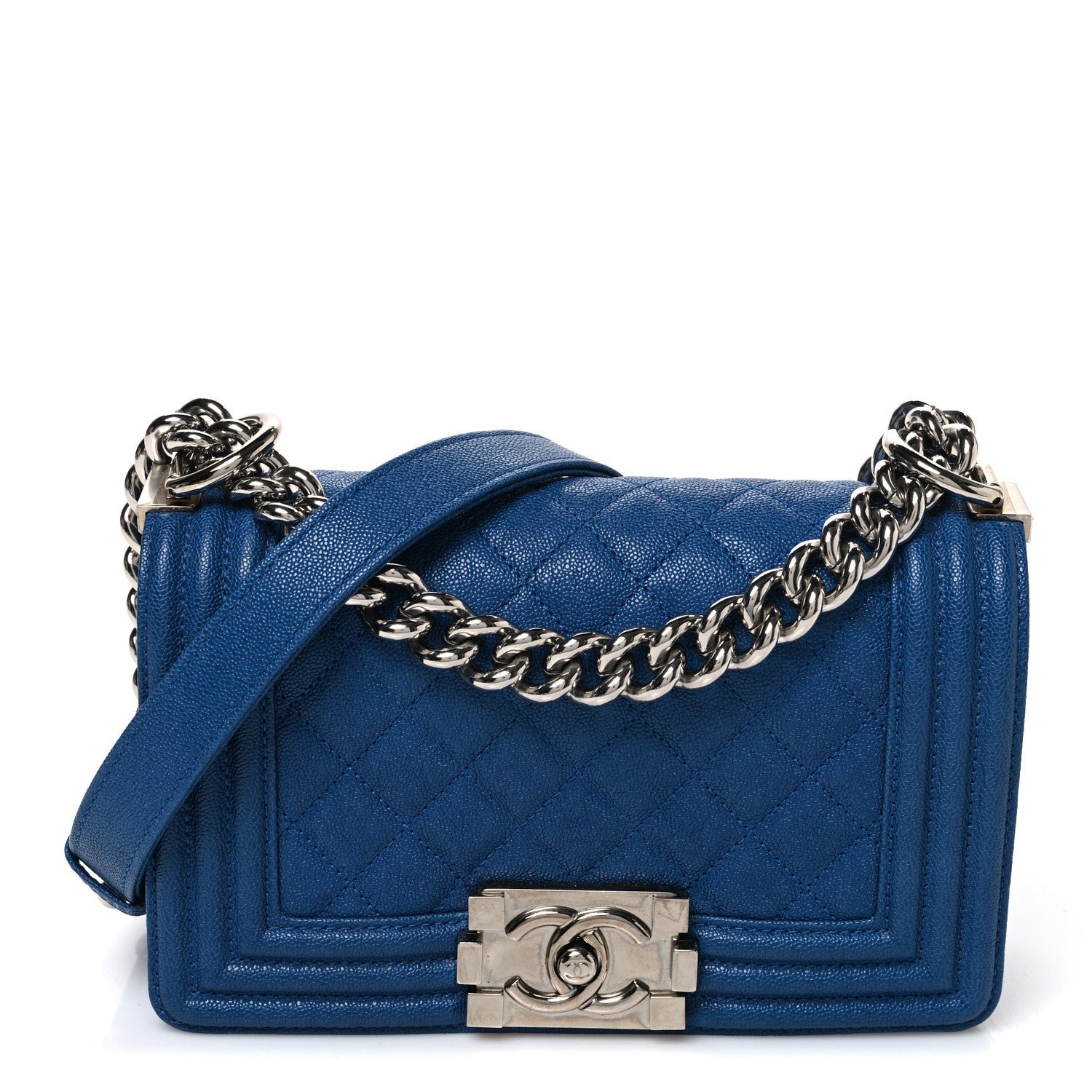 Chanel Caviar Quilted Small Boy Flap Blue
