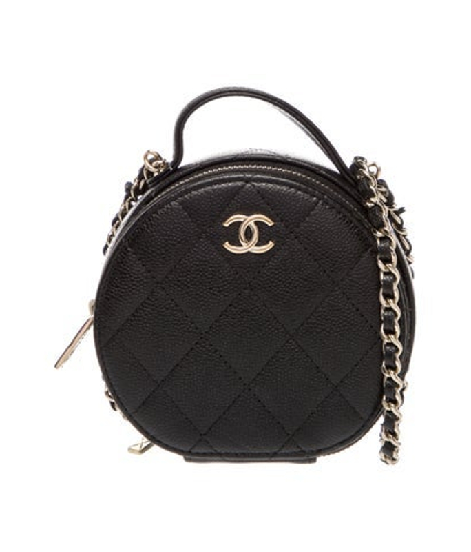 Chanel Quilted Round Clutch W Chain