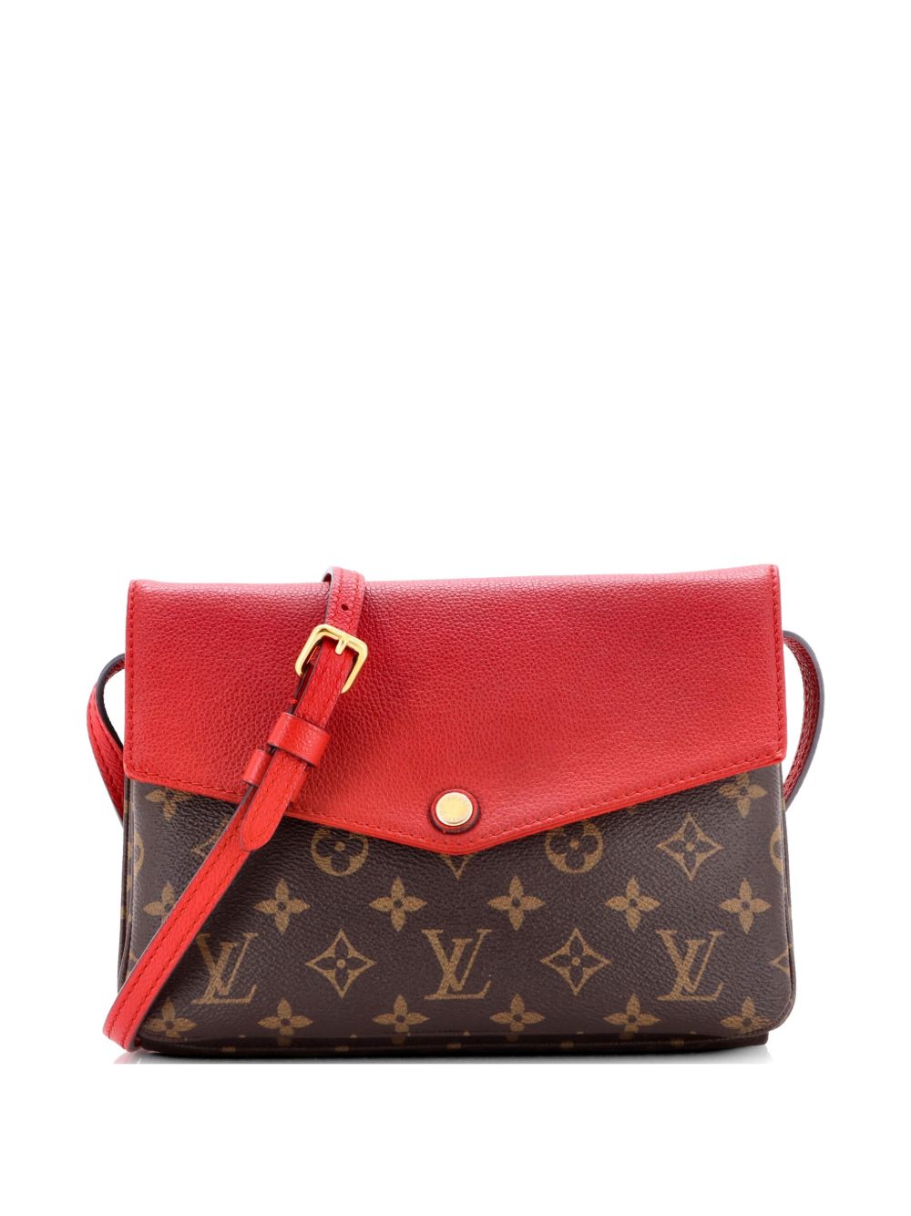Twice Handbag Monogram Canvas and Leather crossbody bag