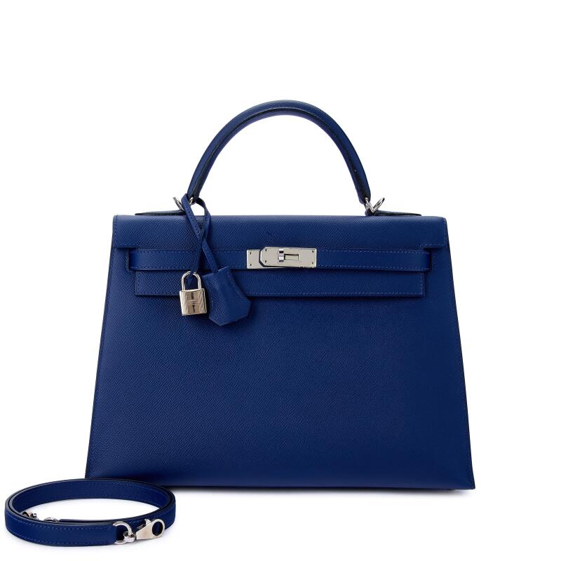 Hermes Bleu Encre Epsom Kelly 32 Sellier Palladium Hardware, 2016