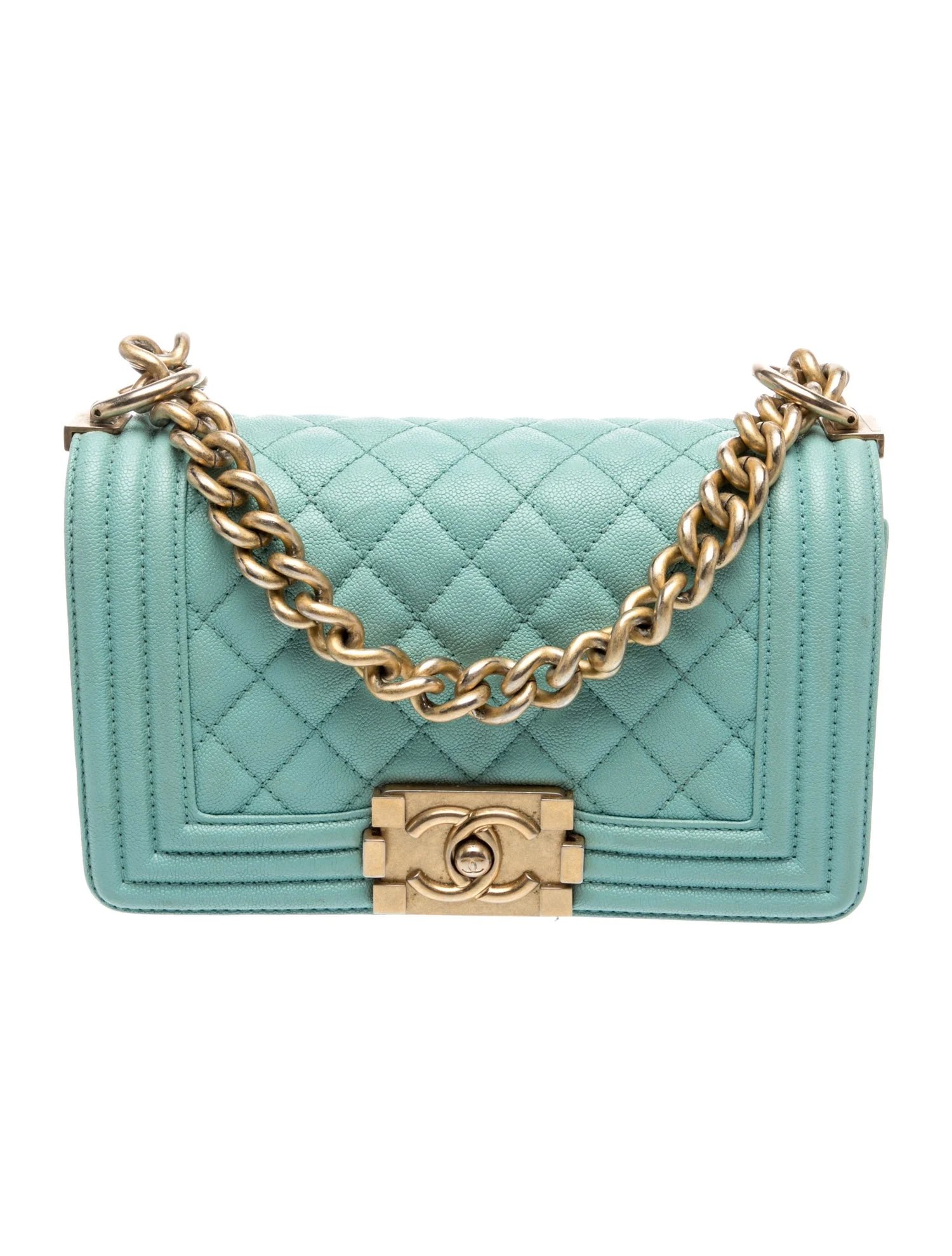 Quilted Caviar Small Boy Bag