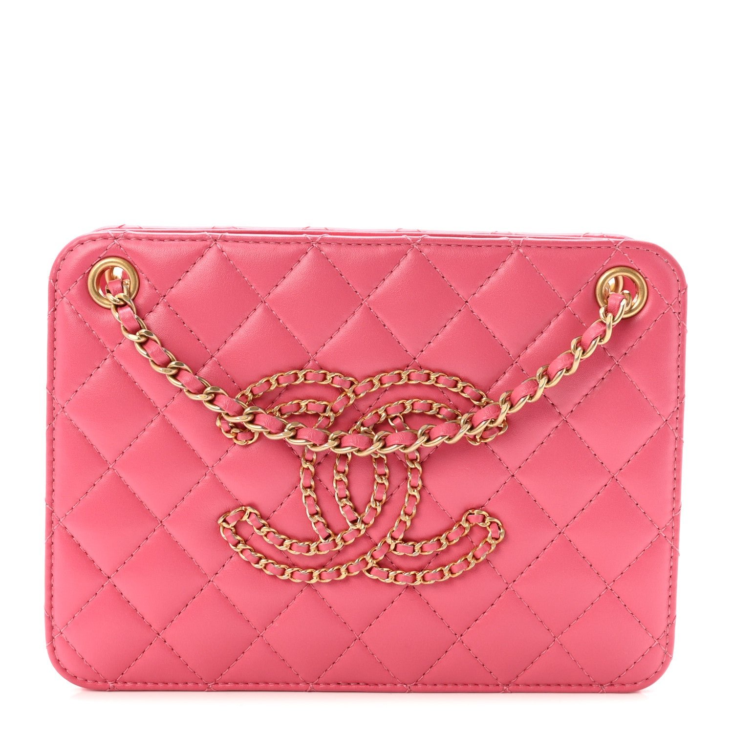 Chanel Calfskin Quilted CC Small Once Upon A Time Tote Pink