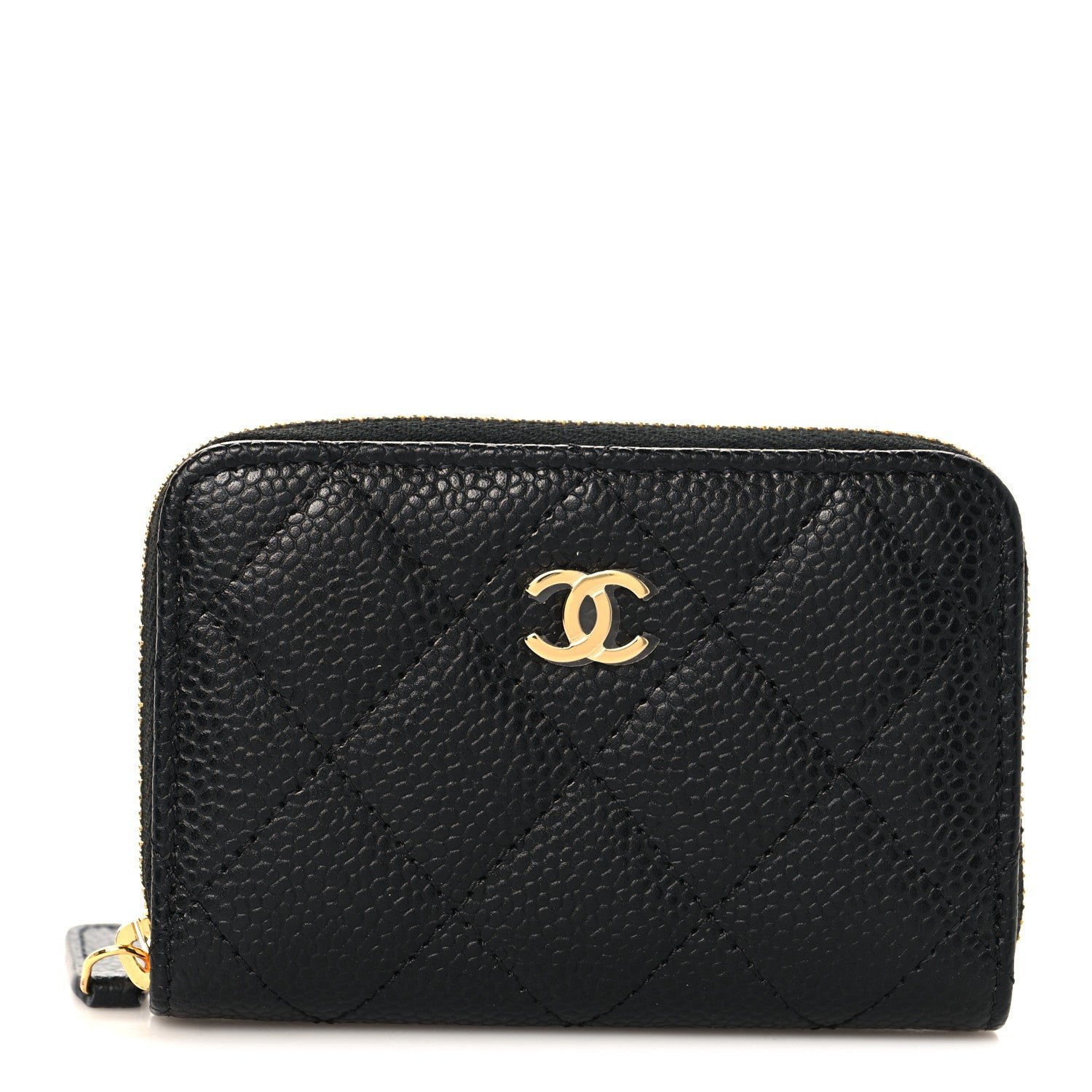 Chanel Caviar Quilted Zip Coin Purse Black