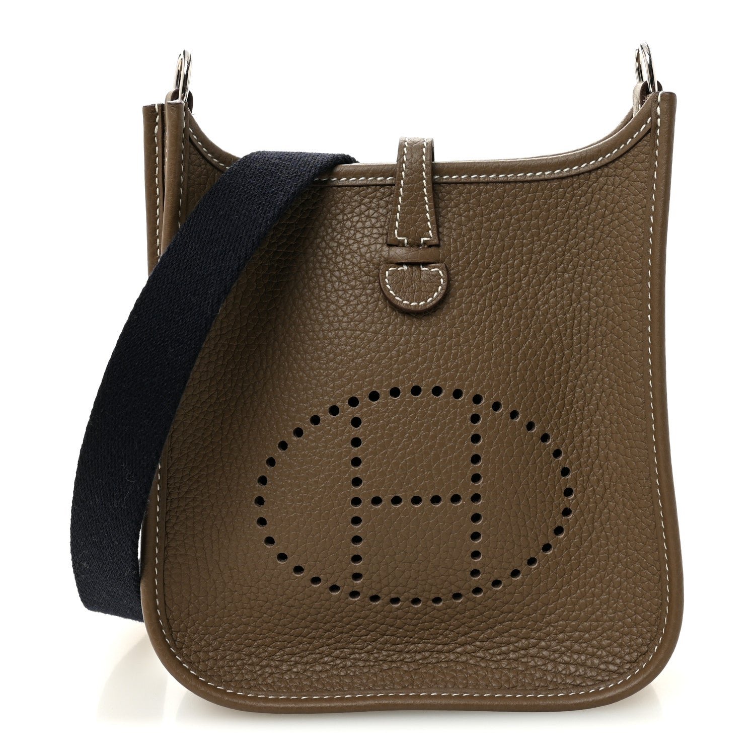 Hermes Taurillon Clemence Amazone Evelyne TPM Etoupe Bleu Indigo